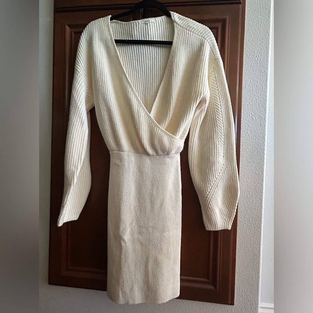 Tularosa Cream Long Sleeve Sweater Dress - Size XXS